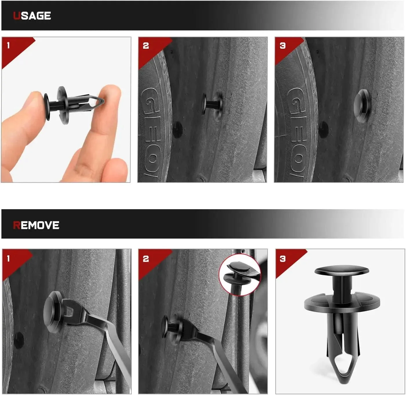 100 Pcs Hole 9mm Bumper Rivet Clips for GM 21030249 Ford N807389S Chrysler 6503598 Nylon Car Push Fastener Kits