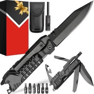 19 In 1 Multitool Pocket Knife - EDC, Outdoor, Camping Gear, Pocket Knife for Men, Brother, Uncle, Grandpa, Cool Gadgets Gifts Idea, Stocking Stuffers for Christmas, Birthday, Fathers day