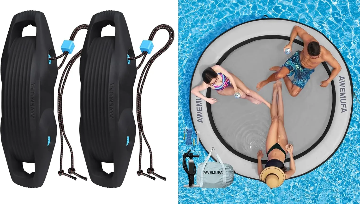 2 Pack Extra Large EVA Boat Fenders 8ft Floating Ring Lake Raft for Adults Inflatable Water Hammock