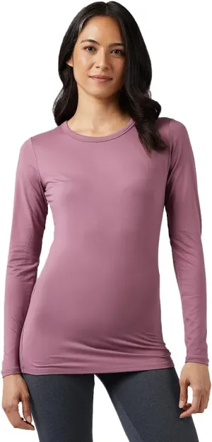 32 Degrees Heat Women's Lightweight Crew Baselayer Top | Form Fitting | Long Sleeve | 4-Way Stretch | Thermal