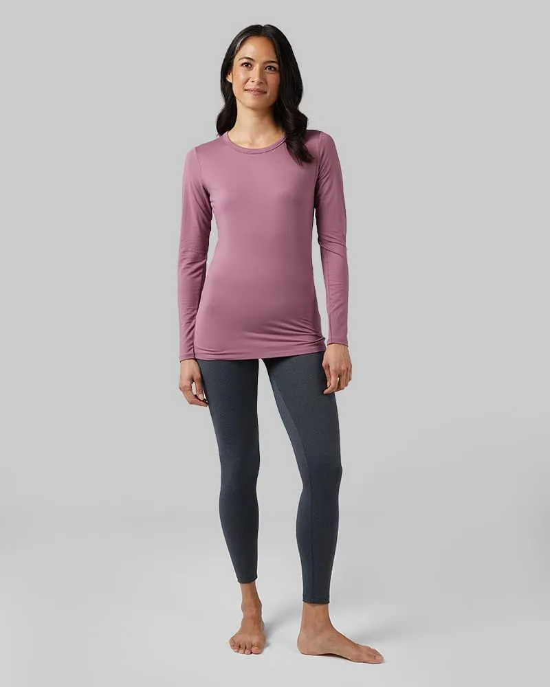 32 Degrees Heat Women's Lightweight Crew Baselayer Top | Form Fitting | Long Sleeve | 4-Way Stretch | Thermal