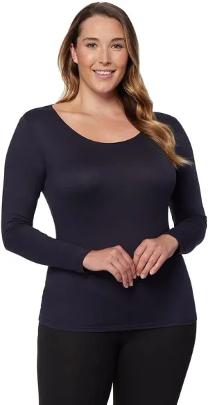 32 Degrees Women's Lightweight Baselayer Scoop Top | Long Sleeve | Form Fitting | 4-Way Stretch | Thermal