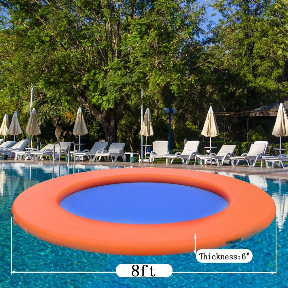 8x6 Ft Inflatable Floating Dock  Heavy Duty Water Platform for Pool & Lake, Waterproof, Durable, Portable Raft for Relaxing, Tanning, Parties, 7" Thick, Perfect for Adults