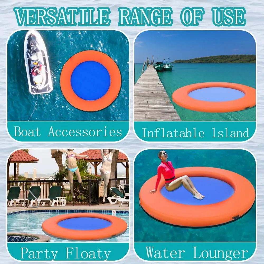 8x6 Ft Inflatable Floating Dock  Heavy Duty Water Platform for Pool & Lake, Waterproof, Durable, Portable Raft for Relaxing, Tanning, Parties, 7" Thick, Perfect for Adults