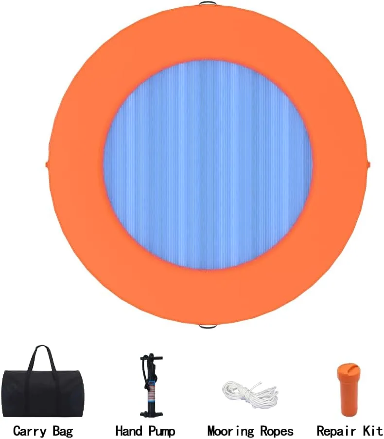 8x6 Ft Inflatable Floating Dock  Heavy Duty Water Platform for Pool & Lake, Waterproof, Durable, Portable Raft for Relaxing, Tanning, Parties, 7" Thick, Perfect for Adults