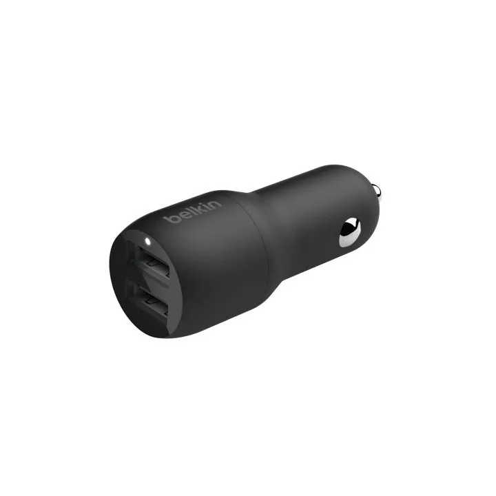 Belkin BoostCHARGER TM Dual USB-A Car Charger 24W   Lightning to USB-A Cable