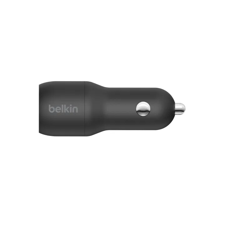 Belkin BoostCHARGER TM Dual USB-A Car Charger 24W   Lightning to USB-A Cable