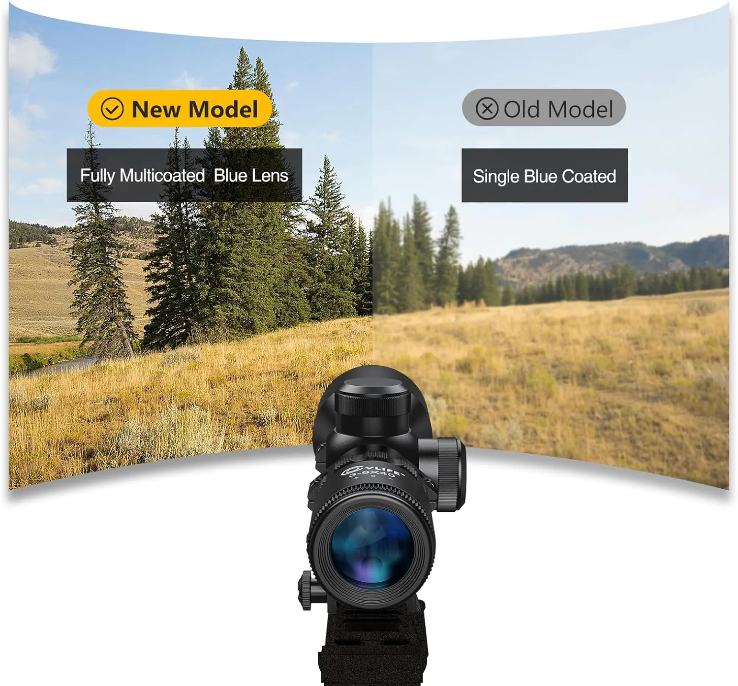 CVLIFE 3-9x40 Optics R4 Reticle Crosshair Scope with Scope Mounts