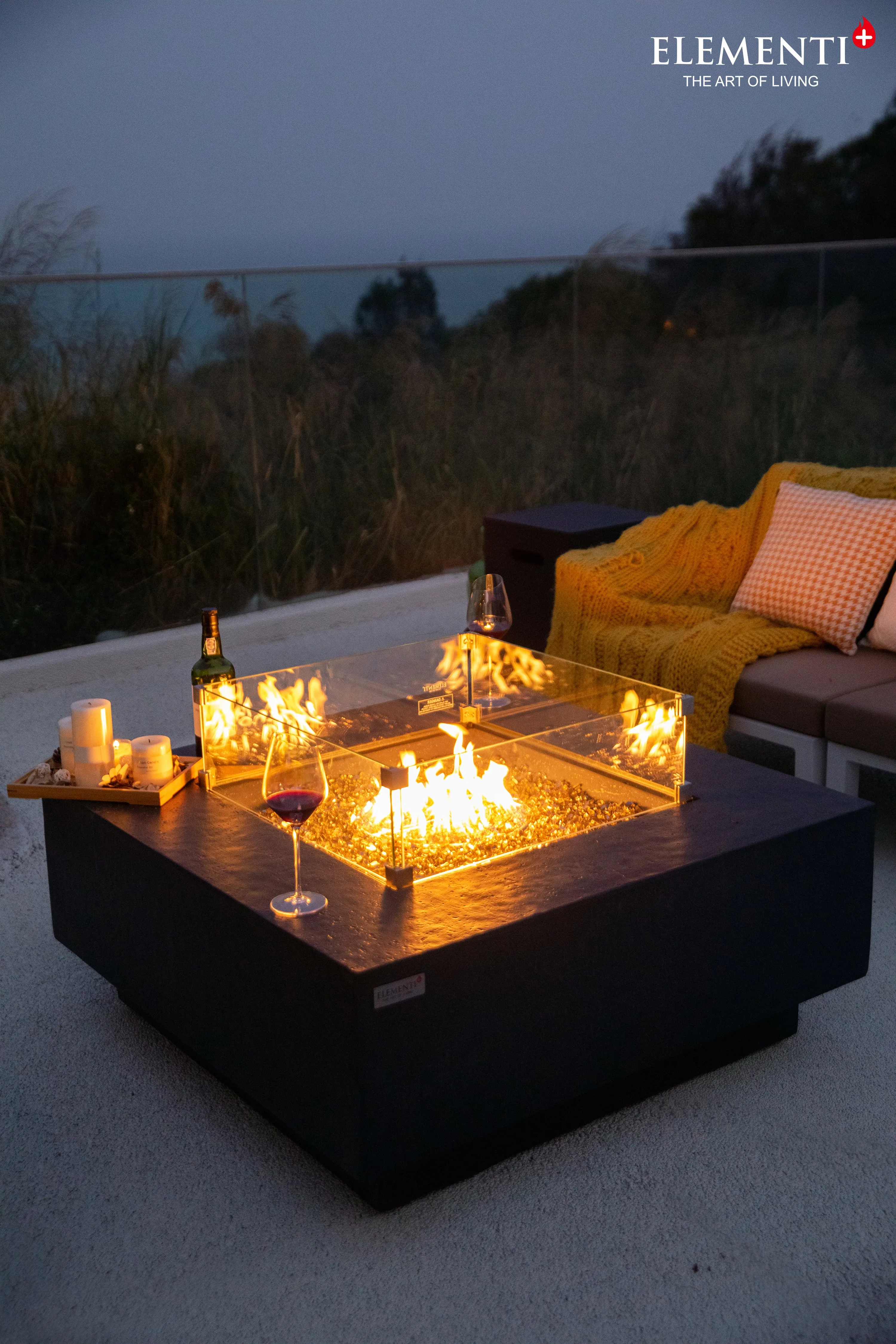 Elementi Plus OFG413DG Bergen Concrete Outdoor Fire Table