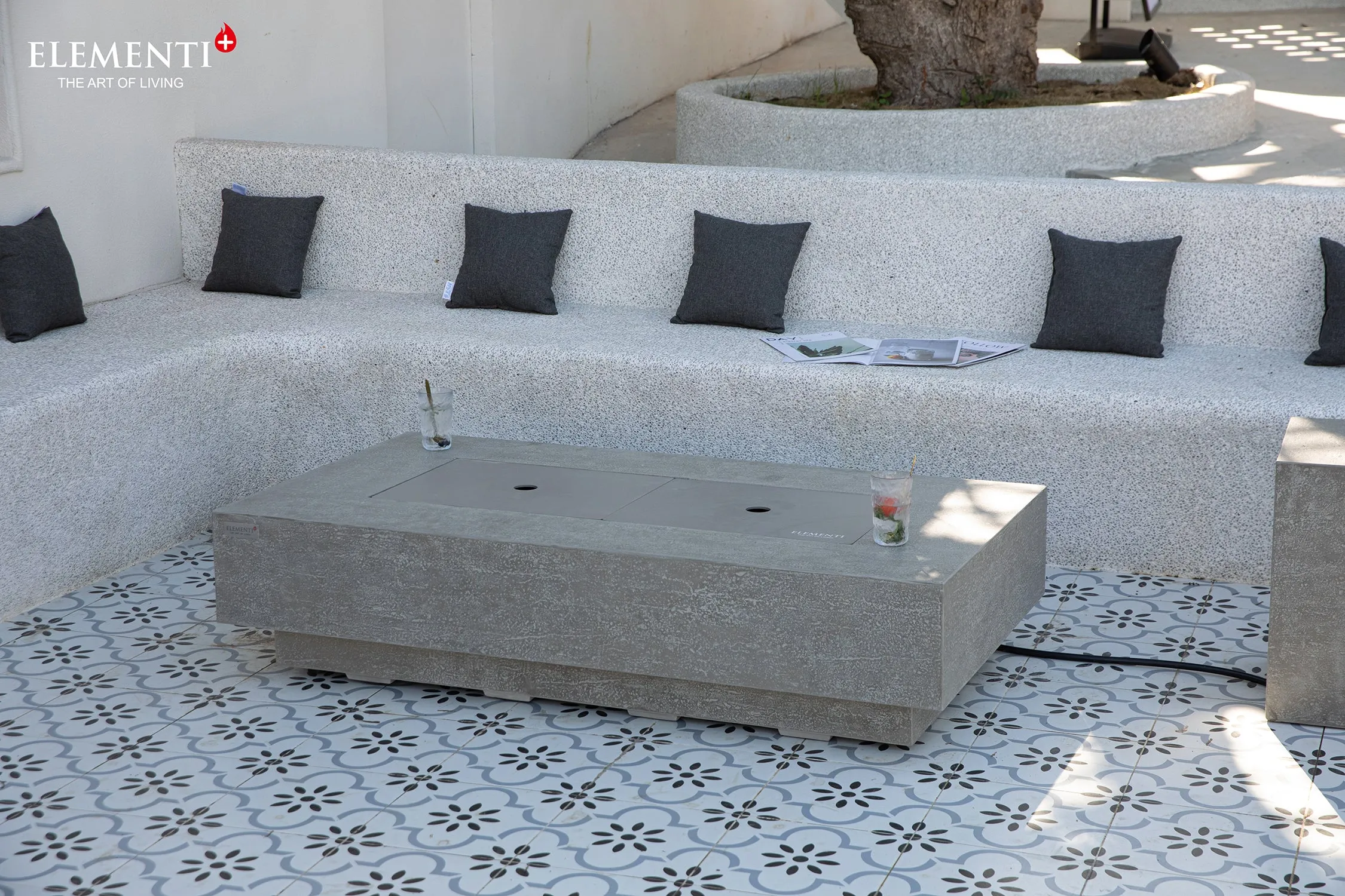 Elementi Plus OFG415LG Riviera Concrete Outdoor Fire Table