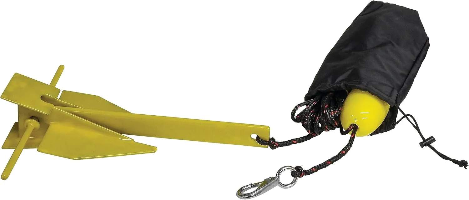 Extreme Max 3006.6716 BoatTector Complete PWC Fluke Anchor Kit with Rope and Marker Buoy - 4.5 lbs., Yellow