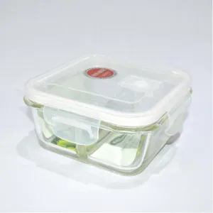 Glass 2 Section Food Storage Container 690 ml