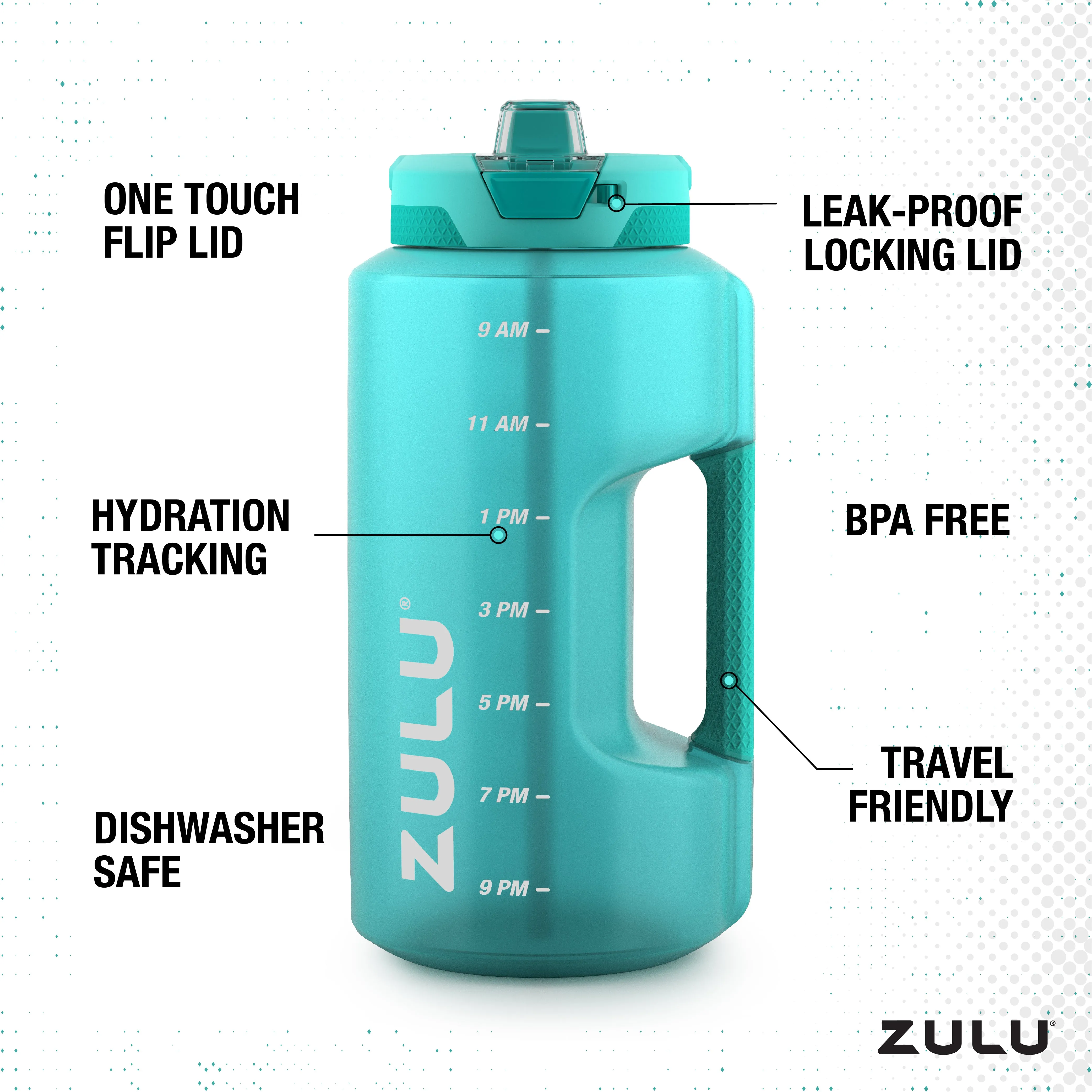 Goals Gallon 128oz Water Bottle With Straw