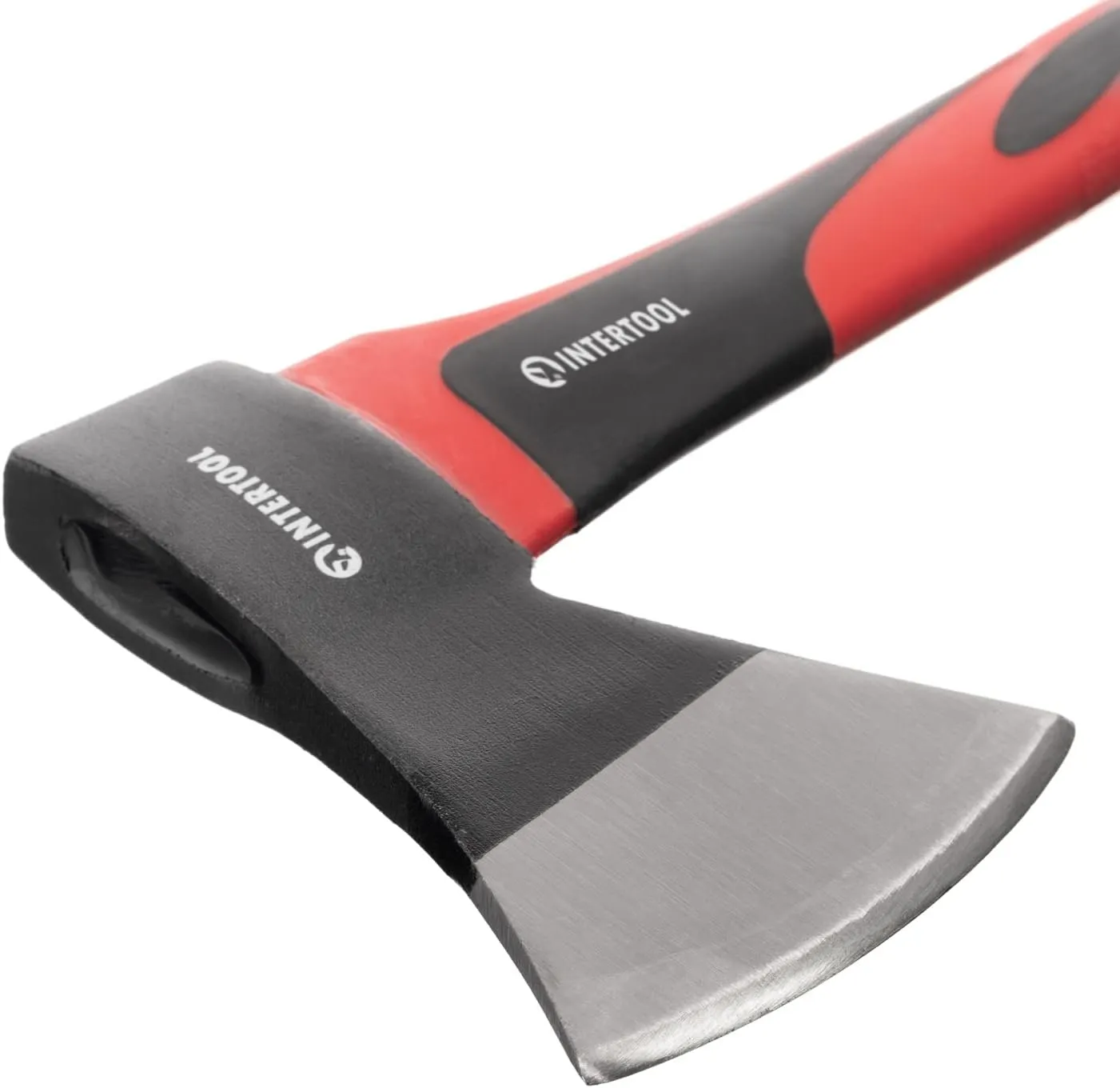 INTERTOOL Hatchet for Chopping Wood and kindling - Small Hand Axe for Camping Firewood - 15 Survival Ax - with Shock-Absorbing Fiberglass Anti-Slip Handle HT-0261
