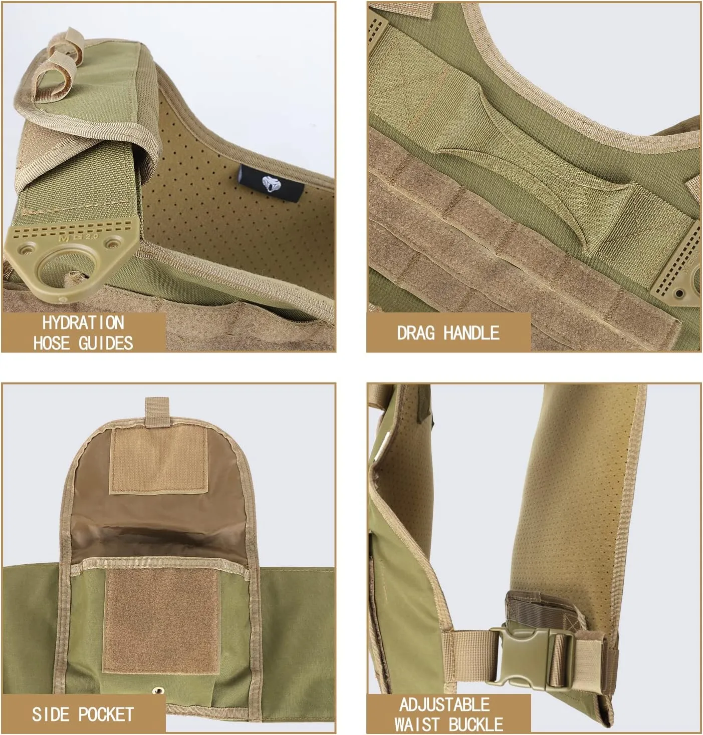 MGFLASHFORCE Tactical Vest for Men, Airsoft Molle Vest