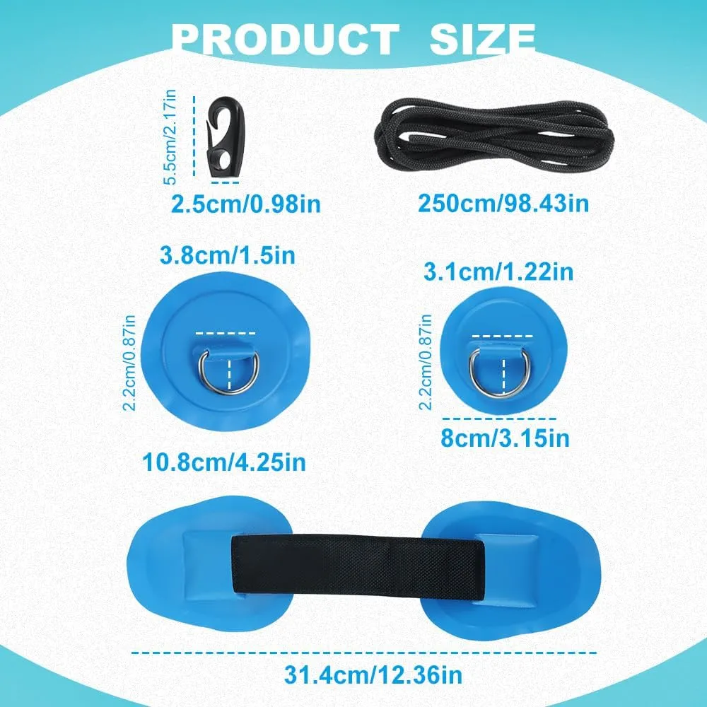 Mgoodoo 8 Pcs D-Ring PVC Patch, 20FT Elastic Bungee Shock Cord and 6 Hooks