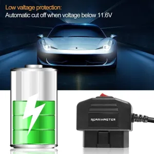 OBD2 OBD Power Cable for Dash Camera, MarsPro OBD to Mini USB OBDII Adapter Hardwire Charger Cable 24 Hours Surveillance and Acc Two Mode