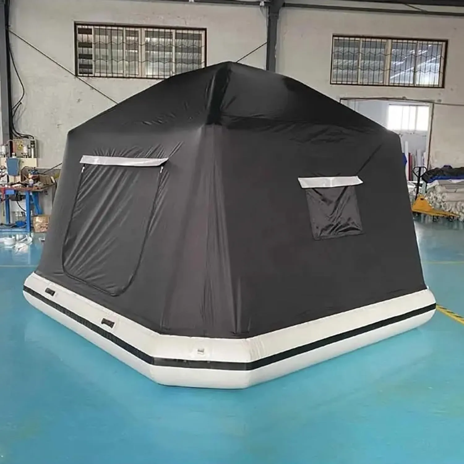 Outdoor Camping Water Floating Raft Tent Inflatable Amphibious Tents Black Inflatable Fishing Boat