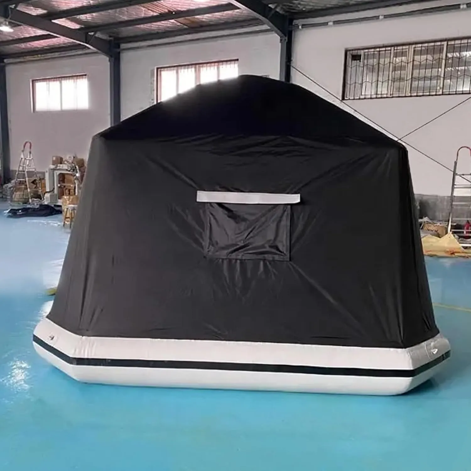 Outdoor Camping Water Floating Raft Tent Inflatable Amphibious Tents Black Inflatable Fishing Boat