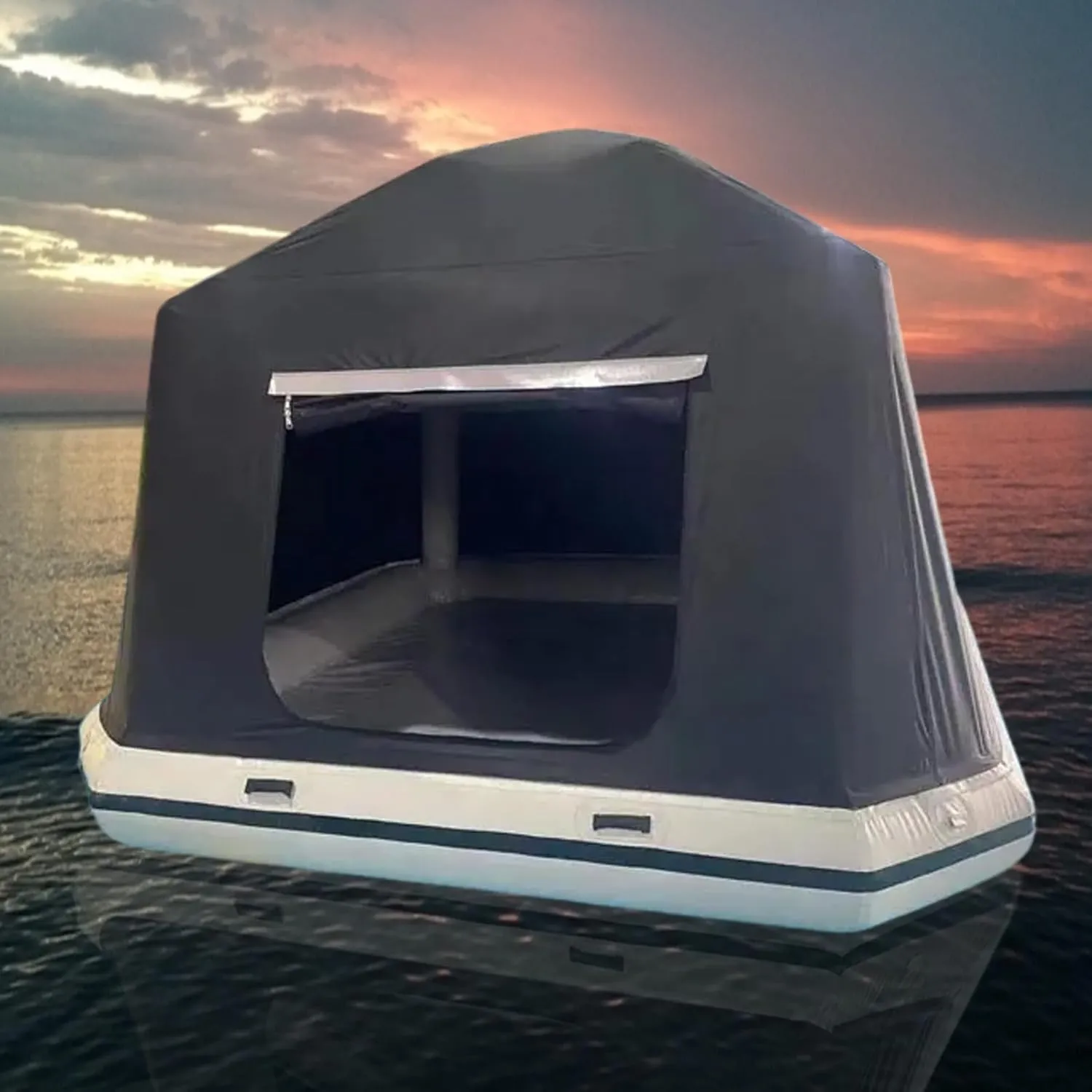 Outdoor Camping Water Floating Raft Tent Inflatable Amphibious Tents Black Inflatable Fishing Boat