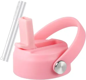 Straw Lid for Hydro Flask Wide Mouth 32 40 oz, Straw Lids with Flexible Handle and Straws Compatible with HydroFlask, Replacement Sports Flex Cap Wide Mouth Top 32 40 oz