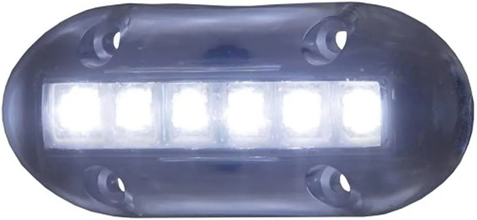 T-H Marine High-Intensity LED Underwater Boat Lights - Waterproof Surface Mount Lighting for Night Fishing & Recreational Use - 180 Lumens, Long Life, Low Power Draw - White Light