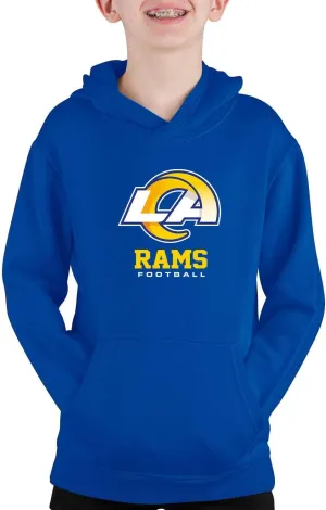 Team Fan Apparel Youth NFL Ultimate Fan Logo Fleece Hooded Sweatshirt -Tagless Football Pullover for Kids - Officially