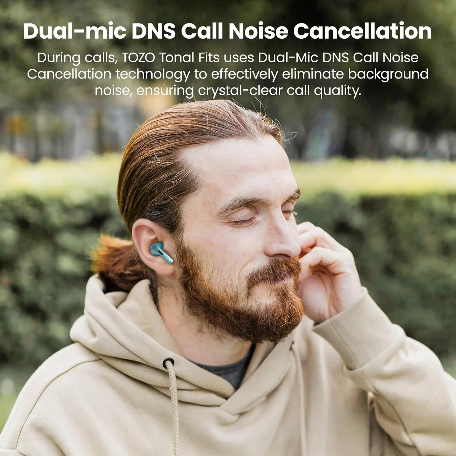 TOZO T21 Wireless Earbuds Bluetooth 5.3 in Ear Headphones Dual Mic Call Noise Cancelling IPX8 Waterproof 44H Playback Stereo Sound with LED Display Wireless Charging Case 32 EQs via APP