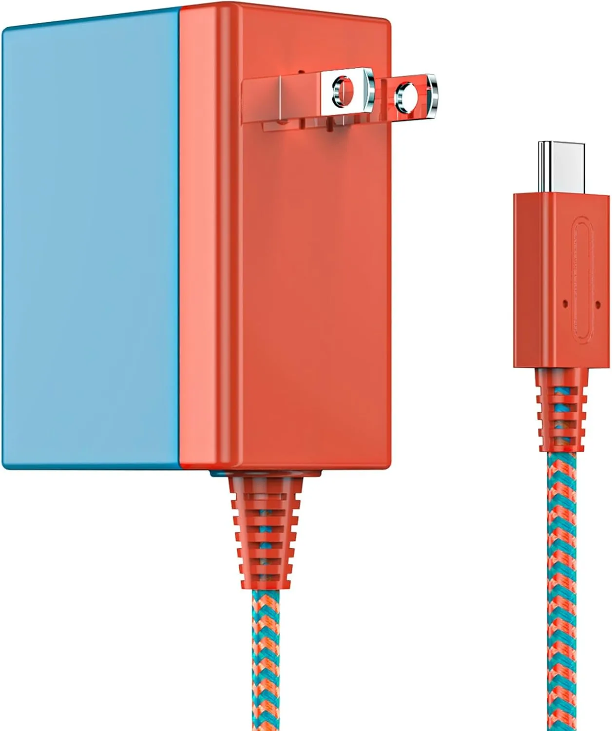 TPC 39W Charger for Nintendo Switch, 15V 2.6A AC Adapter Fast Charging with 5FT USB-C Cord, Compatible with Switch Lite, OLED, Steam Deck, Support TV Mode (Red/Blue)