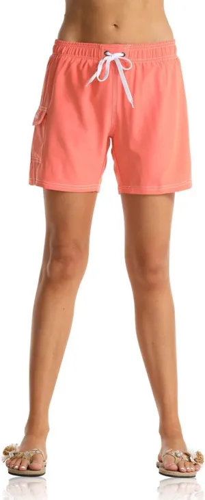 unitop Womens Bathing Boardshorts Swim Shorts Quick Dry with Lining