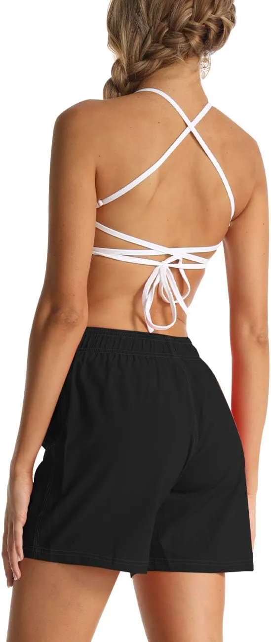 unitop Womens Bathing Boardshorts Swim Shorts Quick Dry with Lining