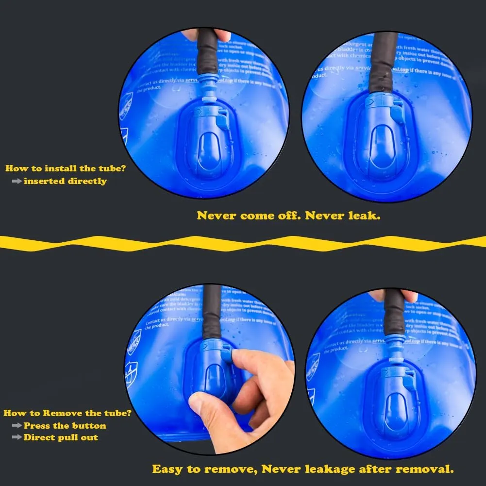 WACOOL 2L 2.5L 3L BPA Free PEVA Hydration Pack Bladder Leak-Proof Water Reservoir