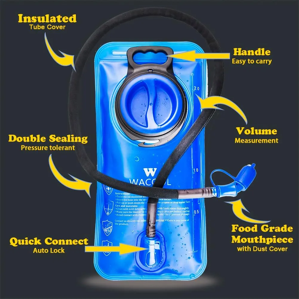WACOOL 2L 2.5L 3L BPA Free PEVA Hydration Pack Bladder Leak-Proof Water Reservoir