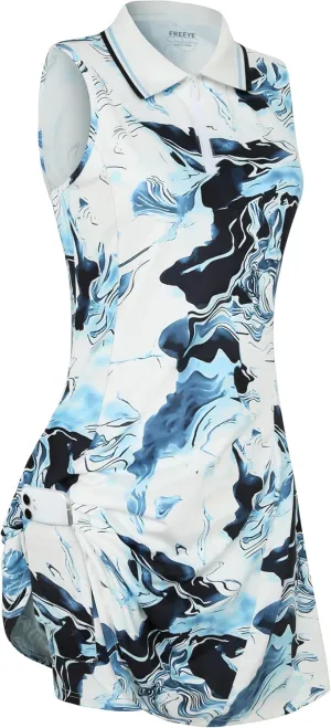 Womens Sleeveless Golf Tennis Dresses with Inner ShortsPockets for Workout Exercise